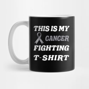 Brain Cancer grey Ribbon Fighting Mug